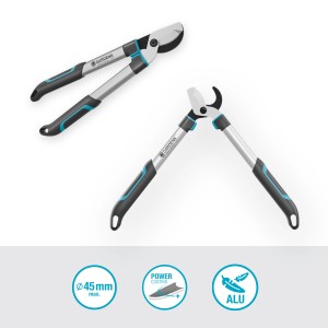Gardena EasyCut S ágvágó olló bypass vágással, alumínium karokkal és PowerCoating bevonattal.