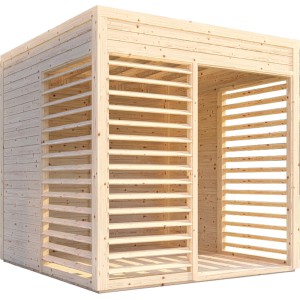 Bertilo fa kerti pavilon lamellákkal, 234x226 cm.