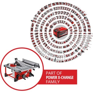 Einhell Power X-Change TE-TS 36/210 Li-Solo akkus asztali körfűrész Power X-Change akkumulátor rendszerrel.
