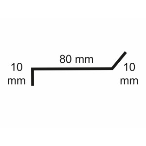 Sarei lapos profil 10/80/10 HG9: A profil sematikus ábrázolása méretekkel.