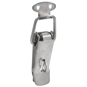 Zárható Hettich rozsdamentes acél ládazár, 58x17mm, bútorszárakhoz.