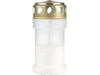 Műanyag fémfedeles mécses fehér vagy piros színben Műanyag fémfedeles mécses fehér vagy piros színben