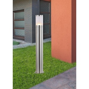 Globo XELOO rozsdamentes acél kerti lámpa, 80 cm magas, opálfehér lámpabúrával. Ideális a kertbe.