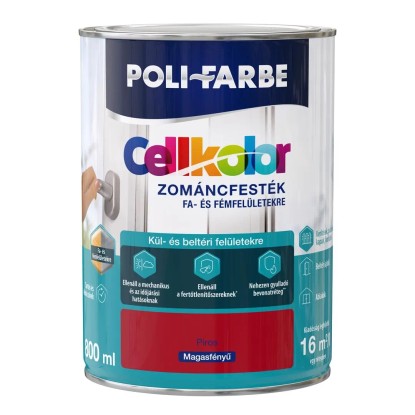 Cellkolor magasfényű zománc 0,8 l Piros