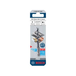 Bosch Pro Metal HSS-G Impact spirálfúró, 2 mm, ezüst. Fémfúró a pontos furatokhoz.