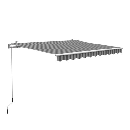 Aventura csuklókaros napellenző 300 cm x 200 cm szürke-fehér csíkos