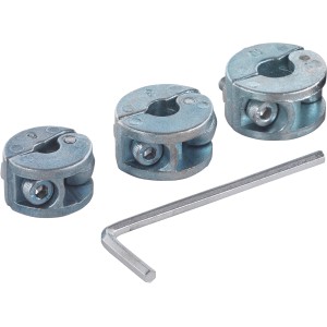 Wolfcraft mélységütköző készlet, 3 részes, fa tiplikhez Ø 6, 8 és 10 mm, imbuszkulccsal.