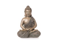 Buddha dekorfigura ülő 36,5 cm antik arany