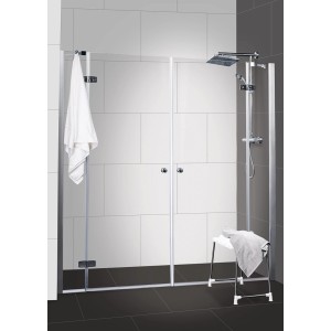 Sanotechnik Symphony forgóajtó, 85 cm, átlátszó üveg, balos. Zuhanykabin ajtó sarok- vagy fülke zuhanykabinokhoz.