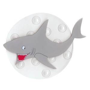Kleine Wolke Sharky antracit fürdőszobai dekor szett, 4 darabos, tapadókorongokkal.