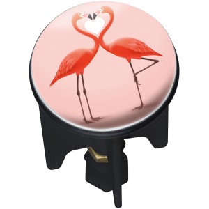 Wenko Pluggy Flamingo Love lefolyódugó mosdóhoz, flamingó mintával.