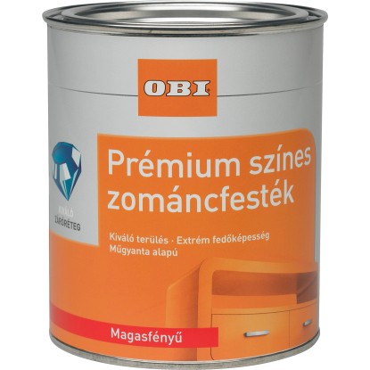 OBI Premium színes zománcfesték oldószeres tiszta fehér, magasfényű, 750 ml