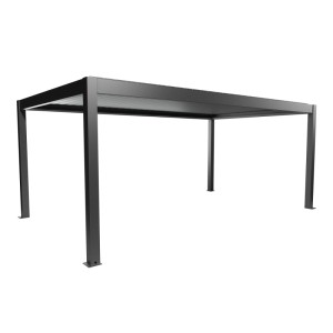 Biohort Pergola, 6x3,5 m, sötétszürke metál, lamellás teraszfedés.