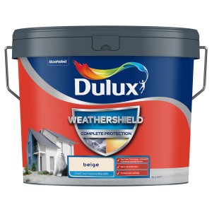 Dulux Weathershield homlokzatfesték vödör, bézs, matt.