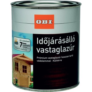 OBI tartós védelem lazúr tölgy, 750 ml-es doboz. Vastaglazúr faanyagokhoz kültéri használatra.