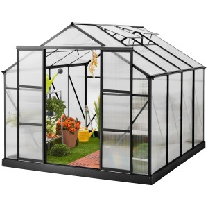 Floraworld Grow Big üvegház nyitott tetőablakokkal és tolóajtóval. Ideális növénytermesztéshez.