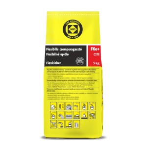 Sárga zsák Sakret Flexkleber FKe+ C2TE 5kg csemperagasztáshoz.