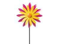 Szélkerék leszúrható kerti dísz 114 cm rózsaszín narancssárga sárga