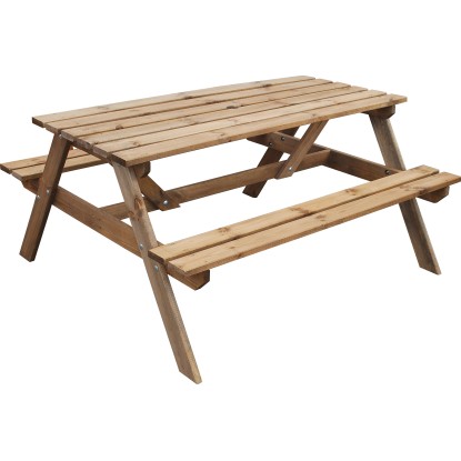 Piknik kerti asztal fa barna 71,2 cm x 130,5 cm x 148 cm FSC®