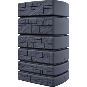 Waterform Regentonne Tower Stone, 500 l, antracit. Kőhatású esővízgyűjtő tartály kertbe.