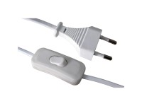 Csatlakozóvezeték euró dugóval kapcsolóval 1,5 m fehér