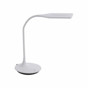 Fehér Just Light Rafael asztali lámpa érintődimmerrel, magassága 30 és 67 cm között állítható.
