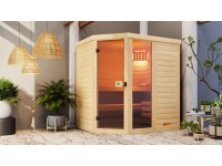 Weka szauna 38 mm Laukkala 2 szaunalámpa-szettel üvegajtóval Weka szauna 38 mm Laukkala 2 szaunalámpa-szettel üvegajtóval