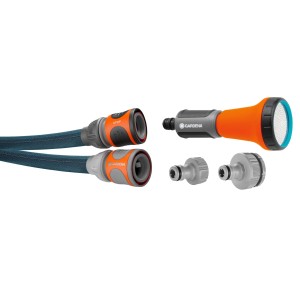 Gardena Liano Xtreme 15 m-es kerti tömlő készlet szórófejjel és csatlakozókkal.
