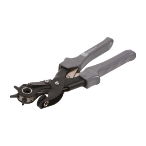 LUX Revolver lyukasztó fogó Professional, 250 mm, szürke fogantyúval. Ideális bőr és szövet lyukasztásához.