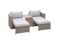 Olea Mini balkongarnitúra 5 részes polirattan világosszürke