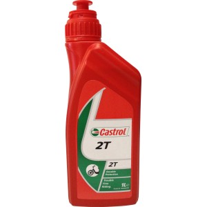 Piros 1 literes Castrol Power 1 2T motorolaj kétütemű motorokhoz.