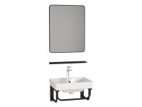 DELTA kerámiamosdó fali konzollal tükörrel és piperepolccal 40 cm