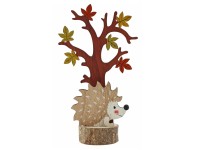 Fa sünnel fa dekoráció 14,5 cm x 25 cm barna