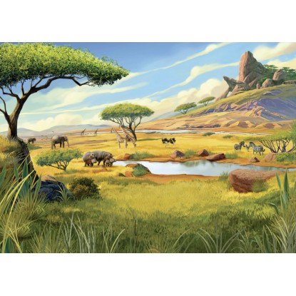 Komar nemszőtt fotótapéta Disney The Lion King Savanna zöld