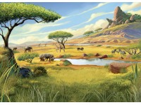 Komar nemszőtt fotótapéta Disney The Lion King Savanna zöld