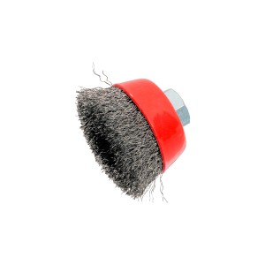 LUX Drótkorong kefe 65 mm hullámos sarokcsiszolóhoz, drótkefe M14 menettel.