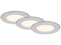 Brilo Thin süllyesztett LED lámpa-szett 3 db 11,5 cm 6 W 4000 K matt króm