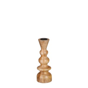 Barna Mica Decorations Breggo gyertyatartó mangófából, 20 cm magas.