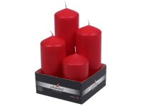 Steinhart tömbgyertya viharlámpába 5,7 cm átmérő 4 - es készlet rubinvörös
