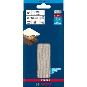 Bosch Expert M480 csiszolólap készlet, 10 darab, különböző szemcsék excentercsiszolókhoz.