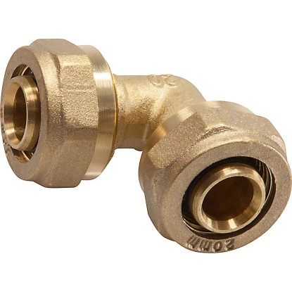 Szorítókönyök 20 mm átmérő sárgaréz