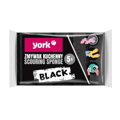 Mosogató dörzsi szivacs MAXI 5 db/csomag fekete 9,5 cm x 6,9 cm x 2,9 cm
