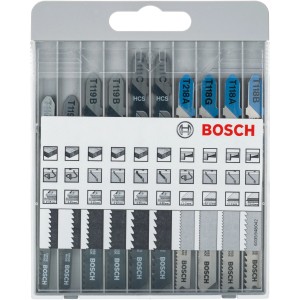 Bosch Pro szúrófűrészlap készlet, 10 darabos, T-szár, fához és fémhez.