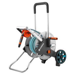 Gardena Aqua Roll M tömlőkocsi szett 30 m-es tömlővel és tartozékokkal.