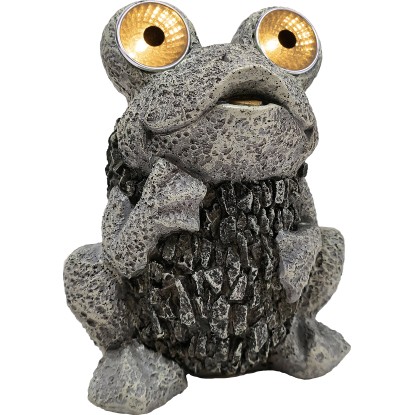 Napelemes béka terméskő 17 cm x 14 cm x 21 cm