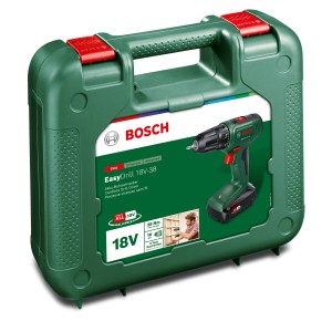 Bosch EasyDrill 18V-38 akkus fúró-csavarozó készlet akkumulátorral, töltővel és kofferrel.
