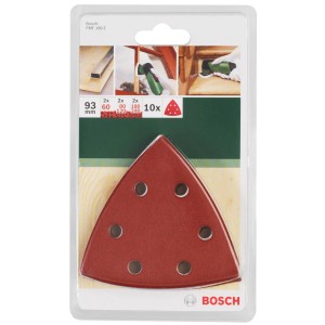 Bosch csiszolólap készlet AVI 93 G, 10 darabos, 60-240 szemcseméret, multifunkciós szerszámokhoz.