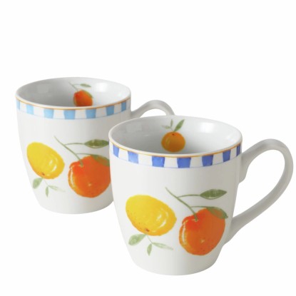 Boltze jumbó bögre Fruits 2-féle változatban 10 cm x 10 cm x 14 cm Orange