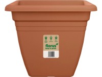 Florus Mediterran Quadro szögletes virágcserép 30 cm x 30 cm x 24 cm terra