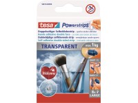 tesa Powerstrips átlátszó kétoldalas nyom nélküli nagy ragasztócsíkok 8 db tesa Powerstrips átlátszó kétoldalas nyom nélküli nagy ragasztócsíkok 8 db